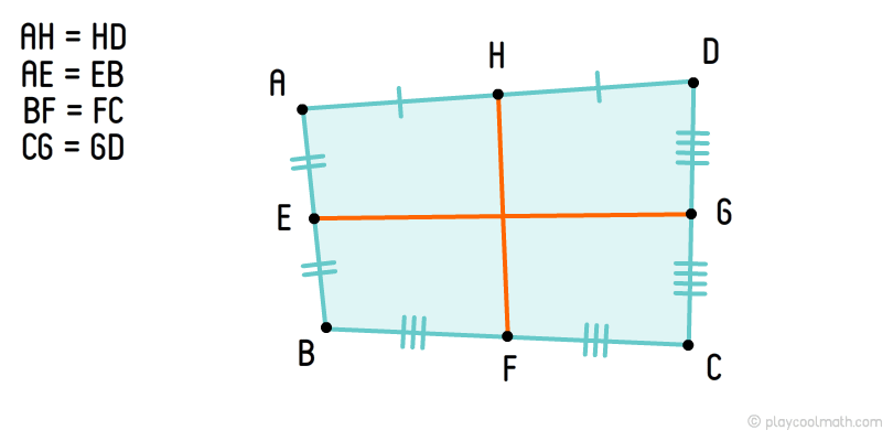 Quadrangle middle lines