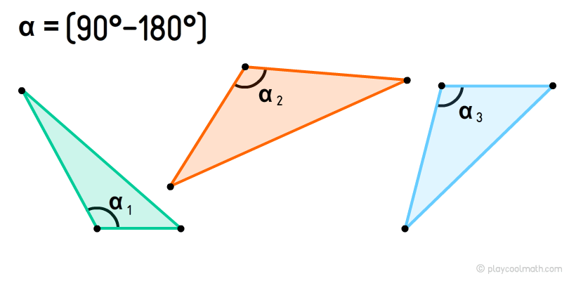 Obtuse-angled triangle, or obtuse triangle